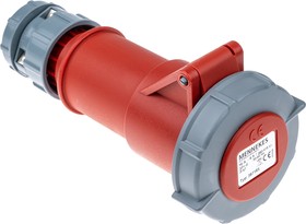 Фото 1/4 3871, PowerTOP IP67 Red Cable Mount 4P Industrial Power Socket, Rated At 16A, 400 V