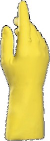 124229, Yellow Latex Chemical Resistant Gloves, Size 9, Large, Latex Coating