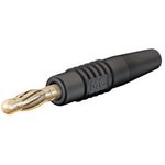 64.1020-21, In-Line Test Plug ø4mm Black 32A 30V Gold-Plated