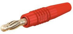 64.1020-22, In-Line Test Plug ø4mm Red 32A 30V Gold-Plated