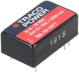 Фото 1/3 TEL 10-1211, Isolated DC/DC Converters - Through Hole 10W 9-18Vin 5.1V 2000mA Iso DIP16