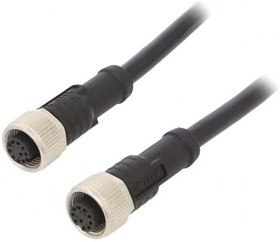 Фото 1/3 M12A10FL-12AFL-SD001, Sensor Cables / Actuator Cables M Series, M12, A Code, Metal, 1.5A, 10 pins, Female Connector, Female Contact, Straigh