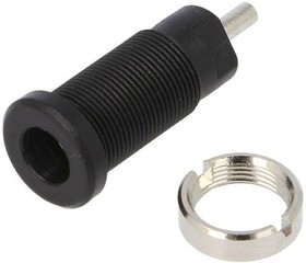 Фото 1/3 SEB 3400 Ni / SW, Black Female Banana Socket, 2mm Connector, Solder Termination, 10A, 600V, Nickel Plating