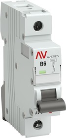 Фото 1/6 Автоматический выключатель AVERES AV-6, 1P, 6A, 6kA mcb6-1-06B-av