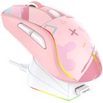 Мышь игровая беспроводная Dareu A950 Pink (розовый), DPI 400/800/1600/ 3200/6400/12000, подключение Tri-mode: проводное+2.4GHz+BT, встроенны