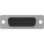 D-Sub plug, 15 pole, standard, unequipped, straight, crimp connection, 205206-3