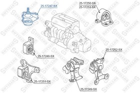25-17247-SX, 25-17247-SX_подушка двигателя правая!\ Honda CR-V RD4/RD5/RD6/RD7/RD9 2001-2006