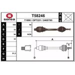 T58246, Привод правый 598mm\ Opel Astra/Zafira 1.9/2.0i/CDTI 04