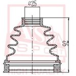 ASBT-INCD3, Пыльник ШРУСа (комплект без смазки) 25x75x91