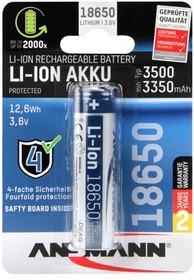 1307-0001, Rechargeable Battery, Li-Ion, 18650, 3.6V, 3.5Ah
