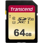 Карта памяти 64Gb SD Transcend (TS64GSDC500S)