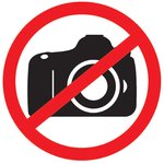 56-0043-2, Табличка ПВХ запрещающий знак «Фотосъемка запрещена» 150х150 мм