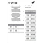 SP2012B, SP2012B_колодки дисковые передние! \ Honda Jazz 1.2i/1.4 02 /Stream ...