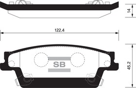 Фото 1/2 SP2254, SP2254_колодки дисковые задние!\ Cadillac STS/SRX 3.6i/4.6i 04