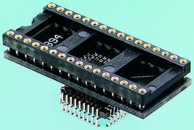 W9393, Straight 1.27 mm, 15.24 mm Pitch IC Socket Adapter, 28 Pin Male DIP to 32 Pin Female PLCC