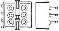 1-380999-0, Rectangular Connector - Commercial MATE-N-LOK Series - 6 Contacts - Plug - 5.08 mm - Through Hole - 2 Row.