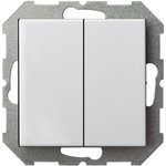 Выключатель двухклавишный LIREGUS Эпсилон IJ5 10-003-01 E/B белый без рамки 28-003