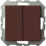 Выключатель двухклавишный LIREGUS Эпсилон IJ5 10-003-01 E/R коричневый без рамки ...