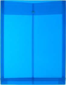 Фото 1/4 Папка-конверт на кнопке вертик с расшир Attache, А4, синий 180мкм 5шт/уп