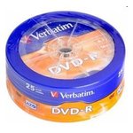 Диск DVD-R Verbatim 4.7Gb 16x wagon wheel (25шт) (43730)