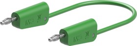 Measuring lead with (4 mm lamella plug, straight) to (4 mm lamella plug, straight), 1.5 m, green, PVC, 2.5 mm²