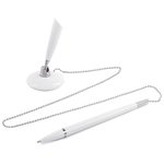 BRAUBERG ballpoint pen "Stand Pen White 1", BLUE, chain, white body ...