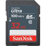 SDSDUNR-032G-GN3IN, Флеш карта SD 32GB SanDisk SDHC Class 10 UHS-I U1 Ultra 100MB/s
