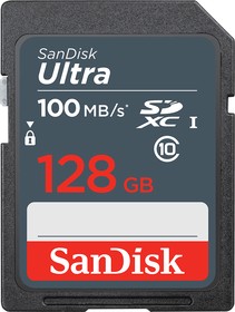 Фото 1/2 SDSDUNR-128G-GN3IN, Флеш карта SD 128GB SanDisk SDXC Class 10 UHS-I U1 Ultra 100MB/s