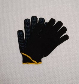 Перчатки ХБ "Зима" 500 текс 7кл. двойная 5+6 нит 130 гр ПВХ черная
