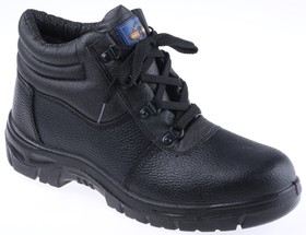 Фото 1/4 Black Steel Toe Capped Men's Ankle Safety Boots, UK 10, EU 44