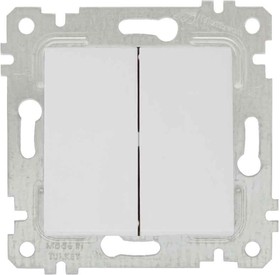 Двухклавишный выключатель Rita (коммутатор), белый цвет (с винтом ) 2200 402 0201