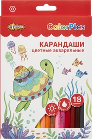 Фото 1/4 Карандаши акварельные 18 цв. №1School ColorPics 6-гран в наборе