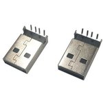 RND 205-01044, USB-A Connector 2.0, Plug, USB-A 2.0, Right Angle, Positions - 4