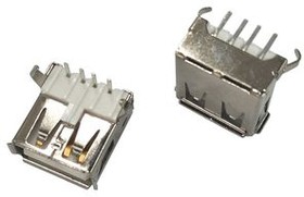 RND 205-01039, USB-A Connector 2.0 Receptacle, Right Angle, 4 Poles