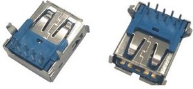 RND 205-01042, USB Connector, USB-A 3.0 Receptacle, Right Angle, 9 Poles