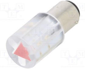 18560350, Индикат.лампа: LED; BA15D,T20; красный; пластик; 24ВAC; 24ВDC