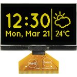 MCOT128064E1V-YM, Графический OLED дисплей, 128 x 64 пикселей, Желтый на Черном ...