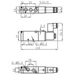 TG2511-06 AC220V 1/8" пневмораспределитель, 5 линейный 2 позиционный