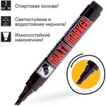 Маркер перманентный Crown Multi Marker 5 мм скошенный черный