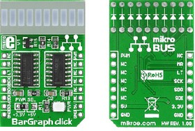 MIKROE-1423, MIKROE-1423, BarGraph click 10 Segment Display Add On Board With 74HC595