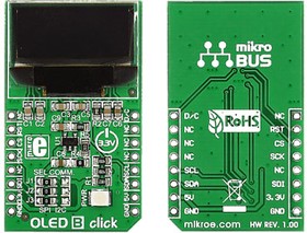 Фото 1/2 MIKROE-1650, OLED B click OLED Display Add On Board With MI9639BO-B2, SSD1306