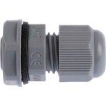 NGM12-DGY, NGM Series Grey Nylon Cable Gland, M12 Thread, 3mm Min, 6.5mm Max, IP68