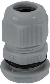 NGM20-DGY, NGM Series Grey Nylon Cable Gland, M20 Thread, 10mm Min, 14mm Max, IP68