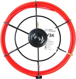Протяжка для кабеля УЗК, мини, d=3,5 мм, L=120 м, в кассете №2, красный СП-К2-3,5/120