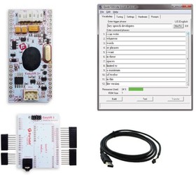 EV3DK, Audio IC Development Tools Includes EasyVR 3 Module, Arduino Shield adapter, QuickUSB cable, and Sensory QT2SI Lite License.