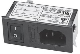 06AN2D, AC Power Entry Modules Power Entry Module, Snap-In, 115/250VAC, 6A, N/A-Lug, Metal Case, DIP Switch