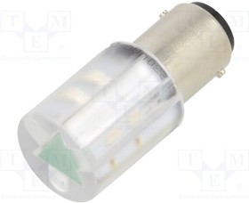18561231, Индикат.лампа: LED; BA15D,T20; зеленый; пластик; 230ВAC; 230ВDC