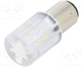 1856035W, Индикат.лампа: LED; BA15D,T20; белый; пластик; 24ВAC; 24ВDC