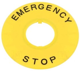Фото 1/2 HWAV-27-Y, Switch Hardware 22mm Emergency Stop Nameplate