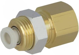 Фото 1/4 KQ2E04-01A, KQ2 Series Bulkhead Threaded-to-Tube Adaptor, Rc 1/8 Female to Push In 4 mm, Threaded-to-Tube Connection Style